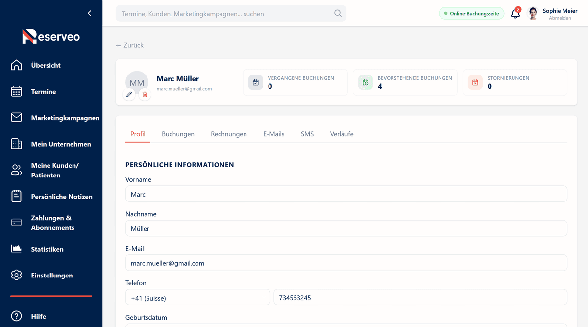 Kontaktdaten, Präferenzen und persönliche Informationen zentralisiert
