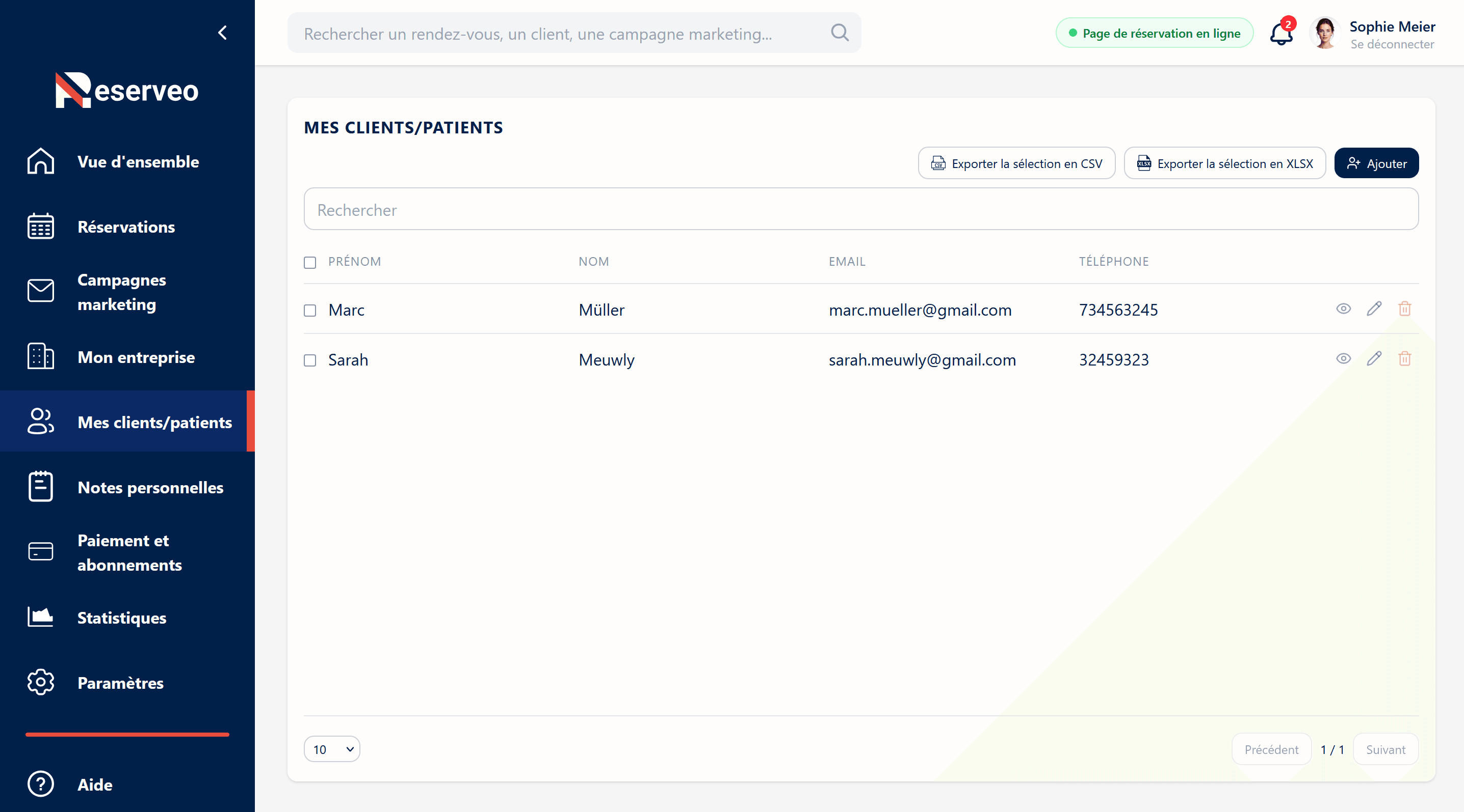 Retrouvez n'importe quel client grâce à la recherche et aux filtres avancés