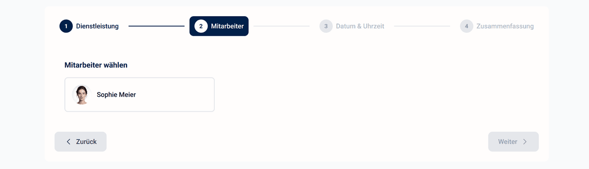 2. Kunden wählen ihren bevorzugten Mitarbeiter