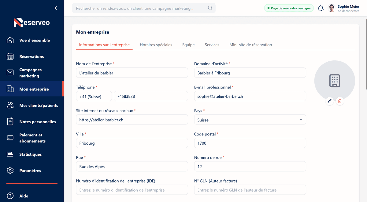1. Renseignez les informations générales