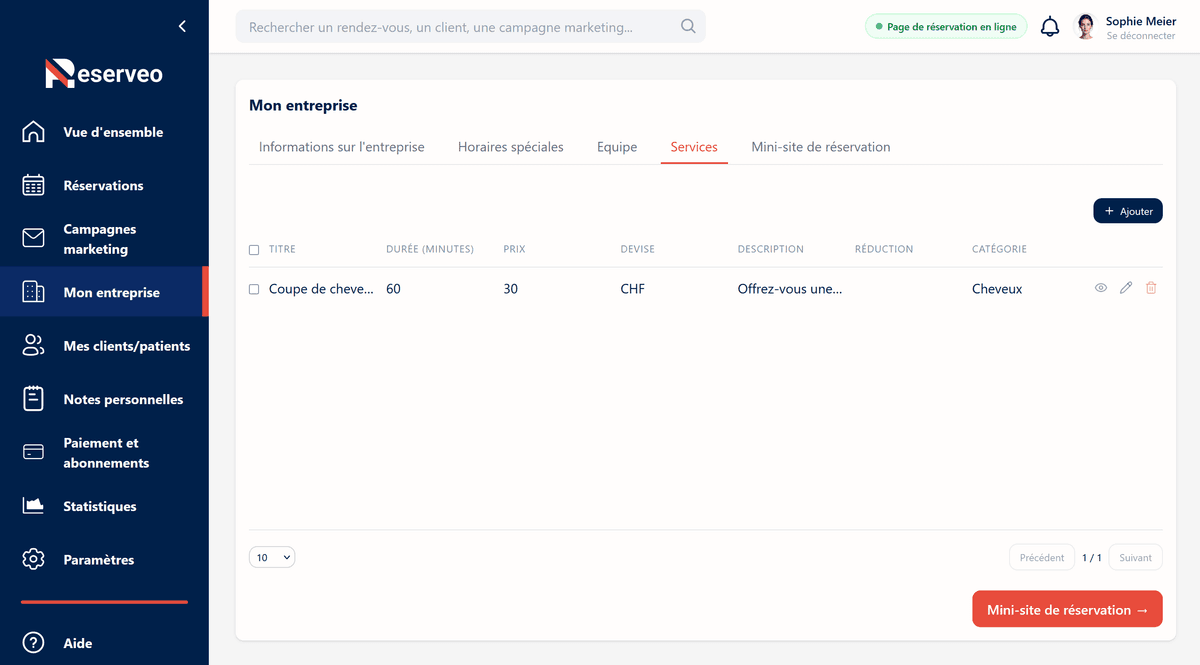 4. Ajoutez vos services