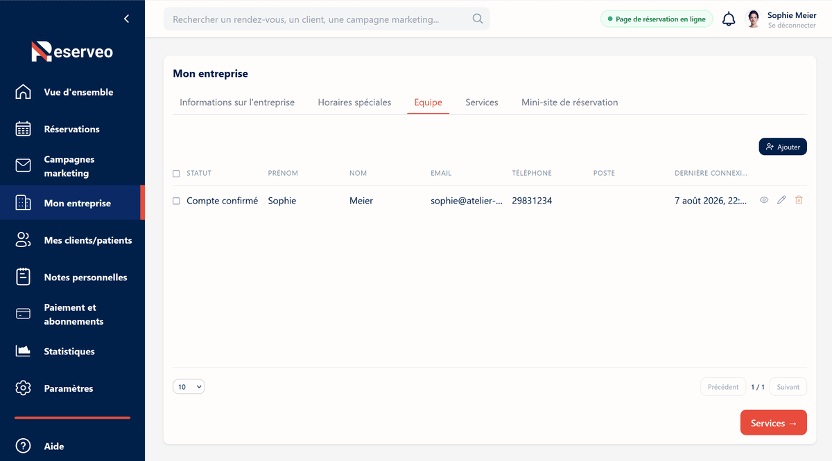 3. Ajoutez vos collaborateurs