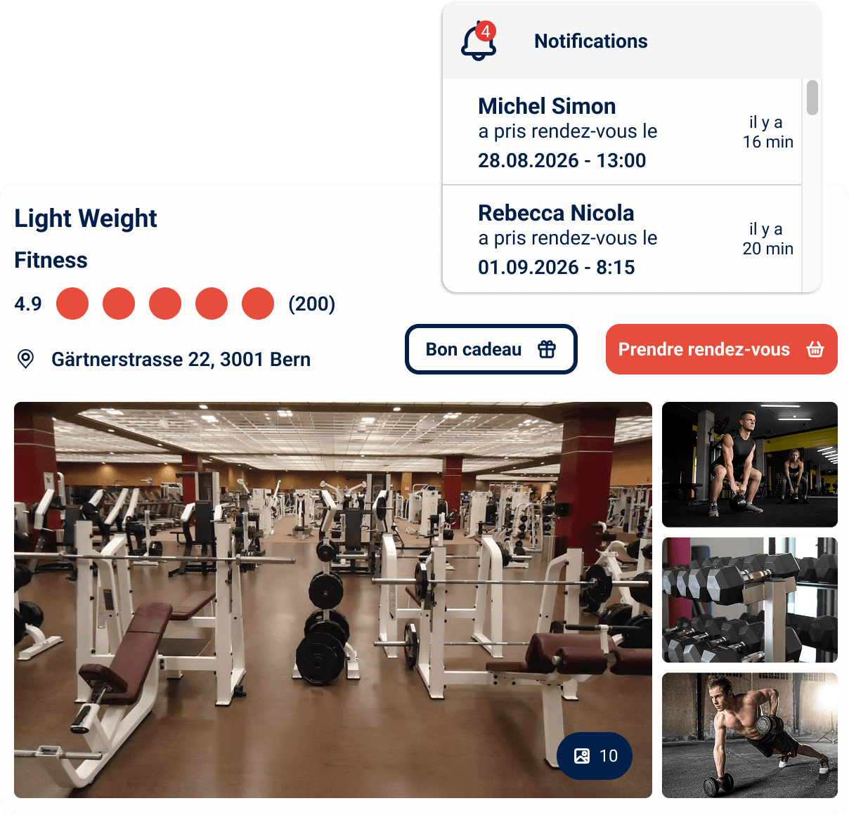 Reserveo pour les clubs de sport et activités physiques