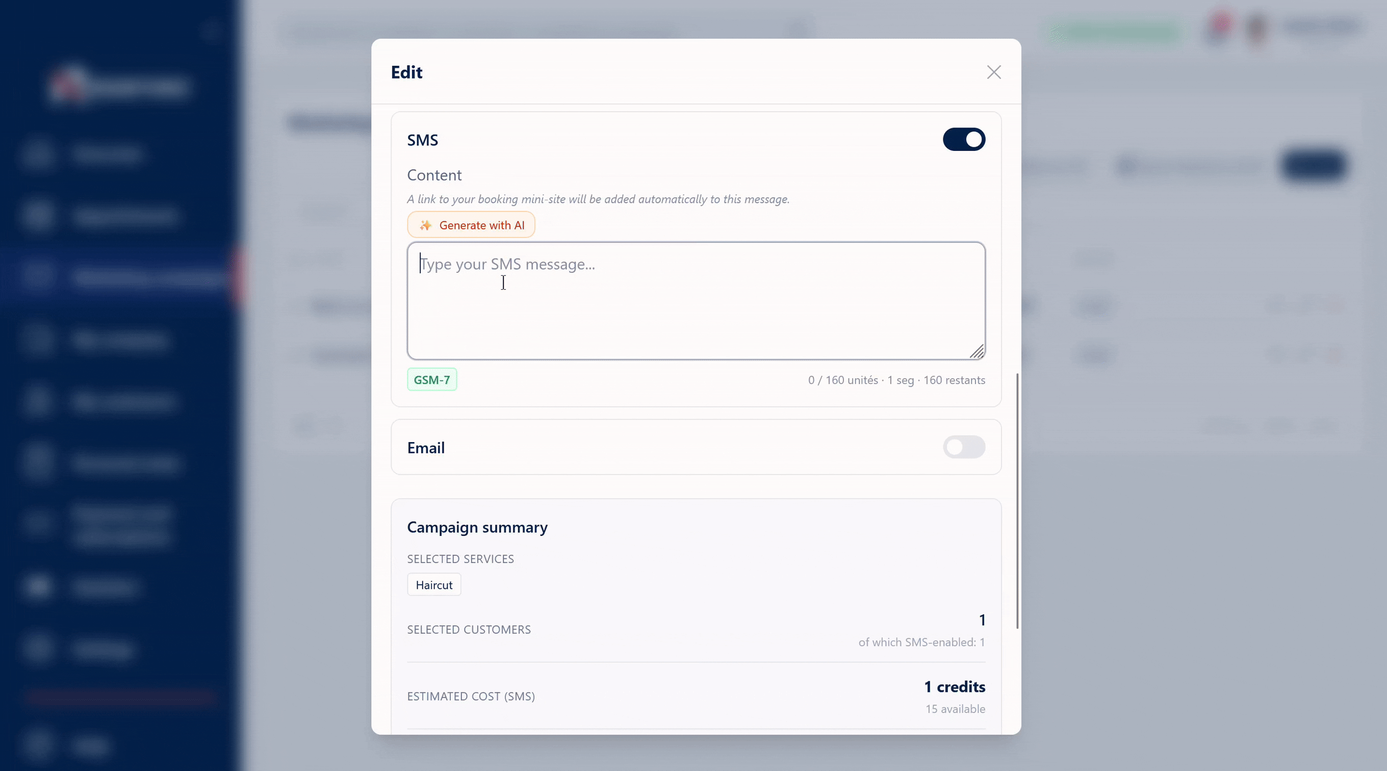Let AI generate your SMS messages